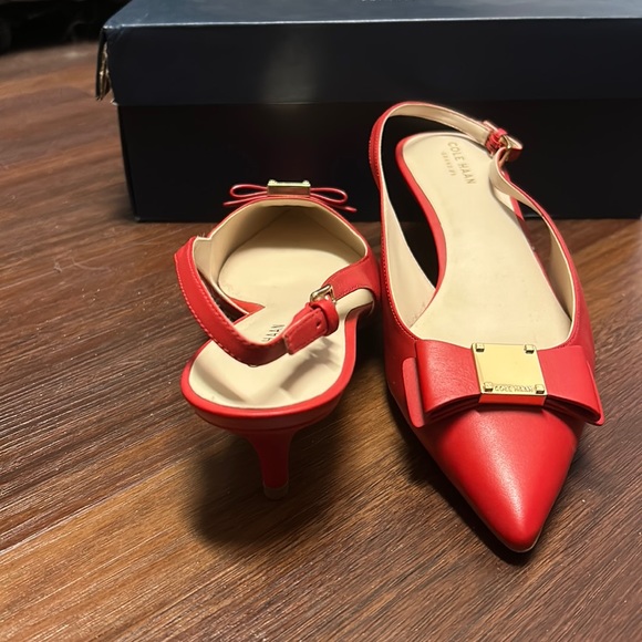 New Cole haan kitten heel bow slink back size 9 - Picture 2 of 5